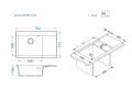 Dimenzije Pure-G 70 pomivalno korito
